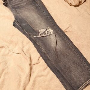 Distressed Gray Jeans